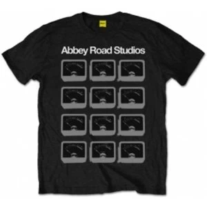 image of Abbey Road Studios VU Meters Mens Black T Shirt: 3XL