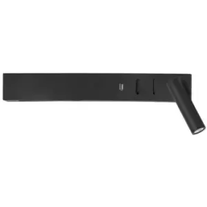 Image of Merano Boulder Right Reading Light Sandy Black Metal Adjustable - Switched USB Charger LED 3000K Backlight 5W 350Lm Reader 1x3W 210Lm