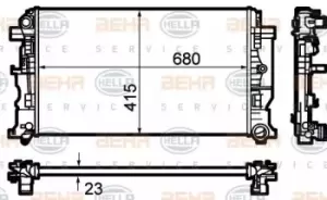 Image of Behr Heat Exchanger 8MK376782-054 with Cap Genuine replacement Car part