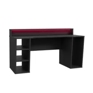 image of FWStyle 160Cm Wide Black Gaming Desk With Leds