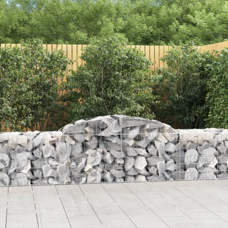 Image of VIDAXL Arched Gabion Baskets 2 pcs 300x50x60/80cm Galvanised Iron Vidaxl 8720845572488