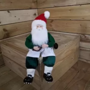 Image of 40cm Festive Plush Sitting Green Ireland Rugby Jumper Christmas Santa Ornament