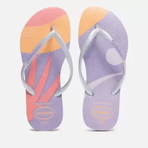 image of Havaianas Girls Slim Palette Glow Flip Flops - Quiet Lilac - UK 10-11 Kids