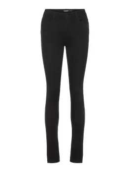 image of VERO MODA Vmseven Normal Waist Slim Fit Jeans Women Black