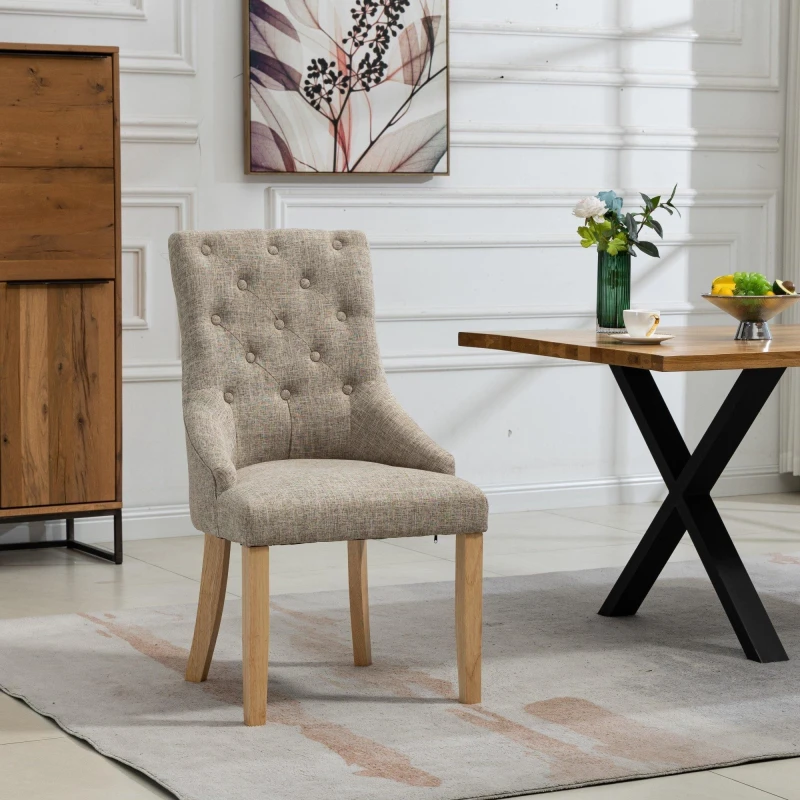 Image of Artemis Home Ravenna Fabric Dining Chairs - Set of 2 in Brown Brown Unisex