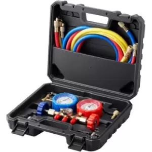 Image of VEVOR 3-Way AC Diagnostic Manifold Gauge Set Fits for R134A, R22, R12, R502 Refrigerant, AC Gauge Set with 5ft Hoses, Couplers, Can Tap for Car A/C Sy