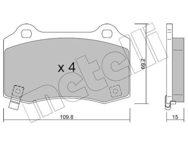 Image of METELLI Brake pad set METELLI 22-0251-6