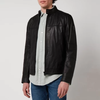 Image of BOSS Casual Mens Josep 1 Leather Jacket - Black - EU 46/S