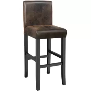 TecTake Breakfast Bar Stool - Artificial Brown Leather