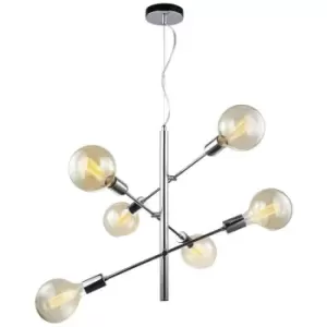 Image of Italux Lighting - Italux Madalyn - Modern Hanging Pendant Chrome 6 Light , E27