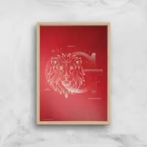 Harry Potter Gryffindor Giclee Art Print - A4 - Wooden Frame