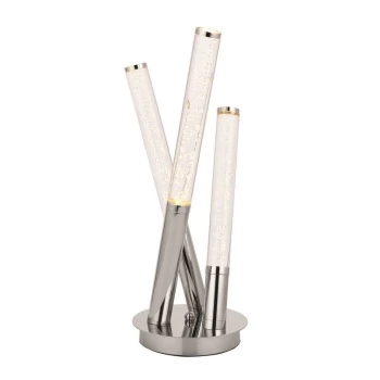 Image of Endon Glacier - LED 3 Light Table Lamp Chrome, Acrylic With Bubbles