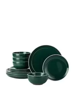 Image of Waterside 12 Piece Halo Emerald Green Dinner Set