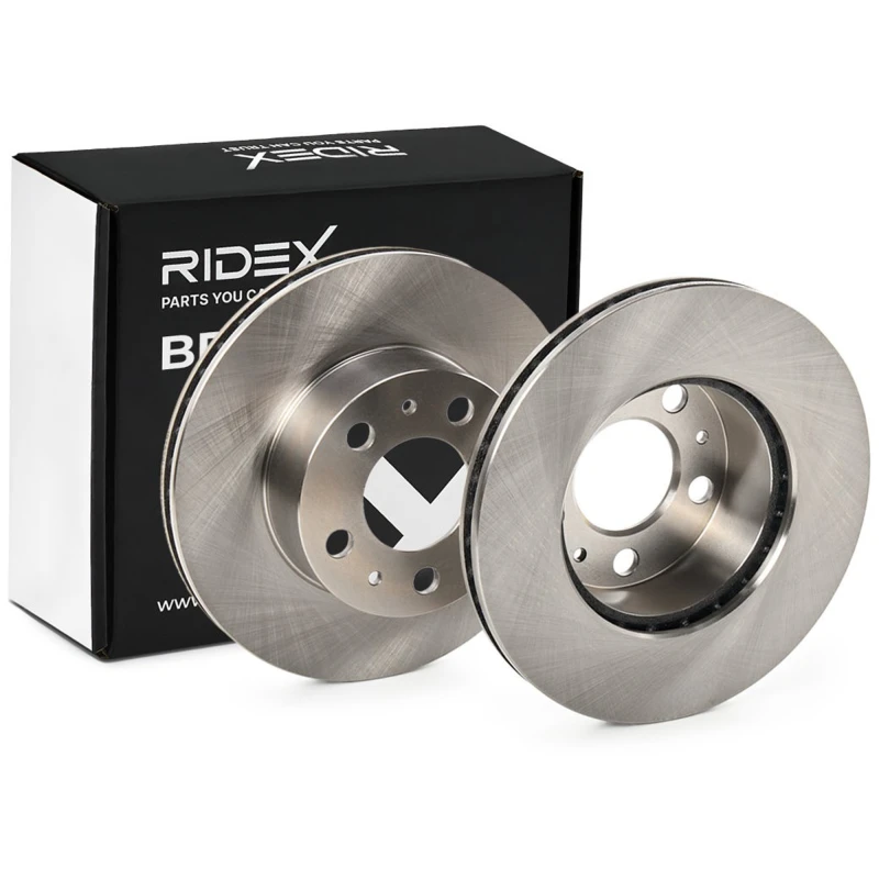 Image of RIDEX 82B0786 Brake disc Front Axle, Vented, Cast Iron, Uncoated, Untreated, without bolts/screws Cast Iron Brake Disc (82)