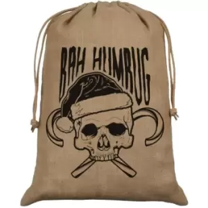 Image of Grindstore Bah Humbug Hessian Santa Sack (One Size) (Brown) - Brown