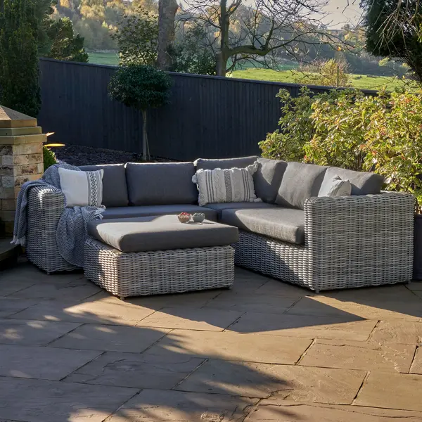 Image of Tuscany Corner Garden Sofa Set Grey