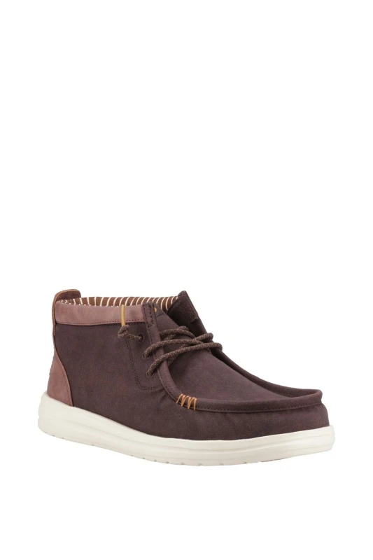 Image of HEYDUDE Mens Wally Mid GripR Boots in Brown Size: 9 Brown Male 9