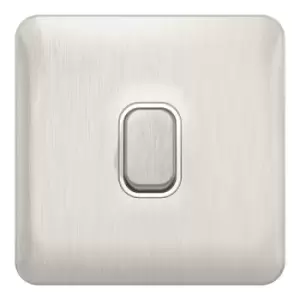Image of Schneider LSD 10A 1G 2W Retractive Switch White Insert Stainless Steel - GGBL1012RWSSS