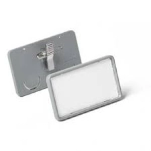 Image of Durable CLIP-CARD NAME BADGE with Combi-Clip 40x75mm Black Pack of 25