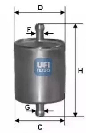 image of 31.836.00 UFI Fuel Filter Petrol