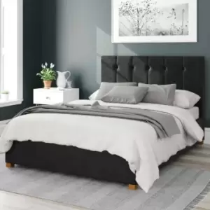 Image of Aspire Hepburn Ottoman Bed Velvet Ebony King