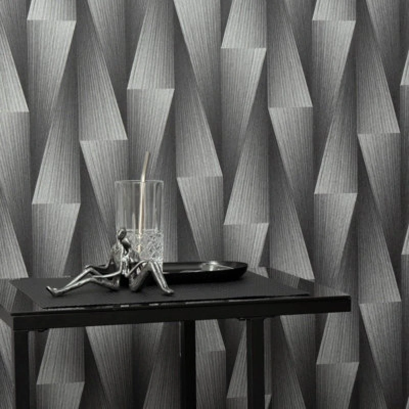 Image of Erismann Erismann Shift Silver Vinyl Wallpaper silver