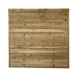 image of Forest 6' x 6' Pressure Treated Decorative Flat Top Fence Panel (1.8m x 1.8m) - Natural Timber