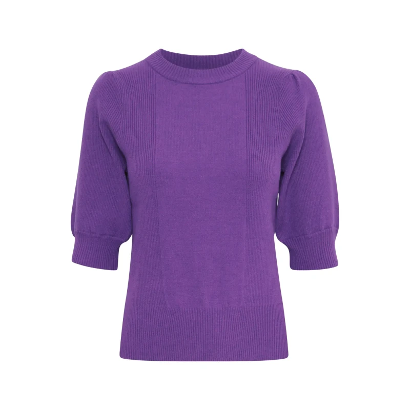 Image of Ichi Womens short sleeve sweater Ichi Boston Violet Female 2XL