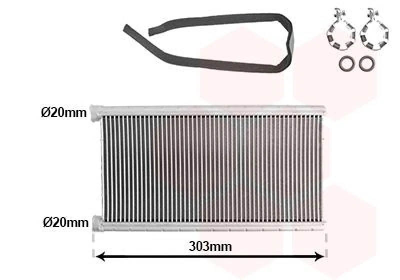 Image of VAN WEZEL Heater matrix VAN WEZEL 03016703