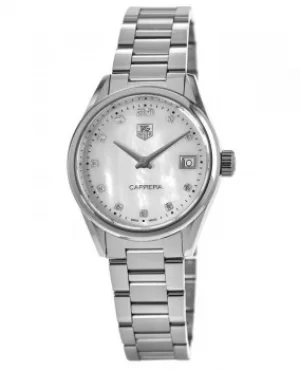 Image of Tag Heuer Carrera Quartz Mother of Pearl Diamond Dial Womens Watch WAR1314.BA0778 WAR1314.BA0778