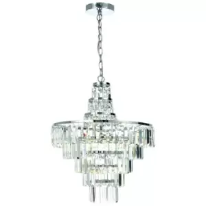 Image of Spa Belle 4 Light Chandelier Crystal Glass and Chrome