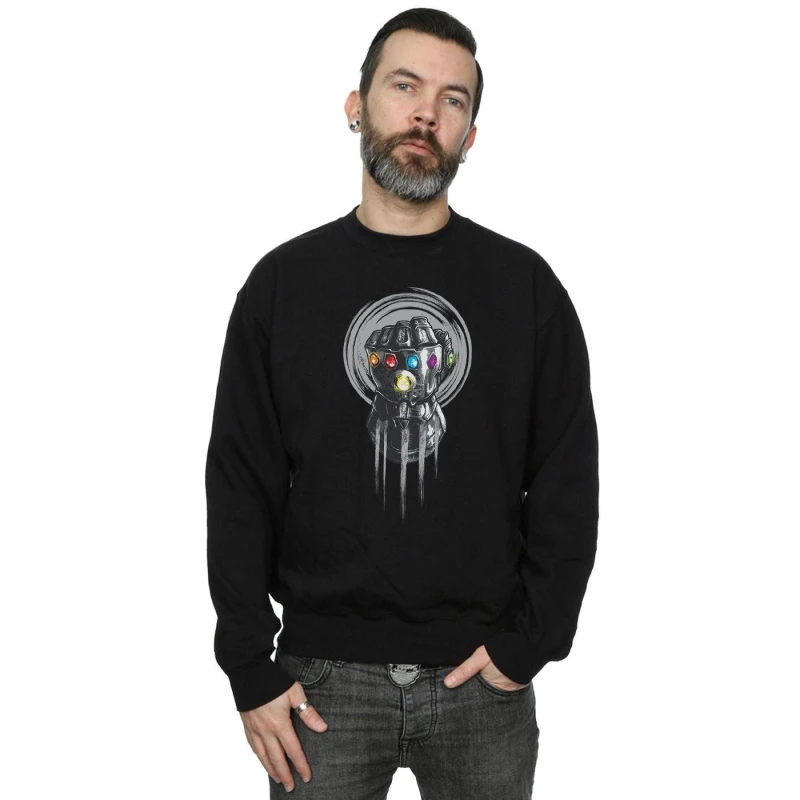 Image of Marvel Marvel Men Avengers Infinity War Power Fist Sweatshirt in Black Size: Small Black S Male 5057736691496