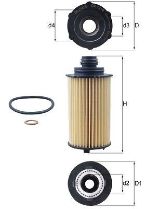 Image of Oil filter MAHLE OX 1310D