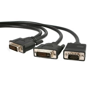 Image of StarTech 6ft DVI I Male Splitter Cable