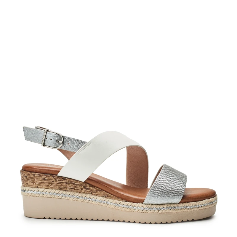 Image of Moda In Pelle Womens 'Joani' Porvair Wedges in White Size: 5 White Female 5