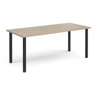 image of Rectangular Black radial leg meeting table 1800mm x 800mm - barcelona