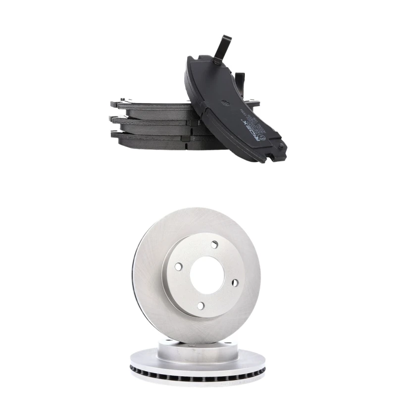 Image of RIDEX 3405B2973 Brake disc and pads set Front Axle, Brake Disc Type: Vented, with acoustic wear warning Brake Set,disc brakes (3405)
