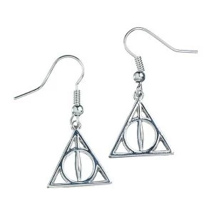 Image of Sterling Silver Deathly Hallows Dangle Earrings