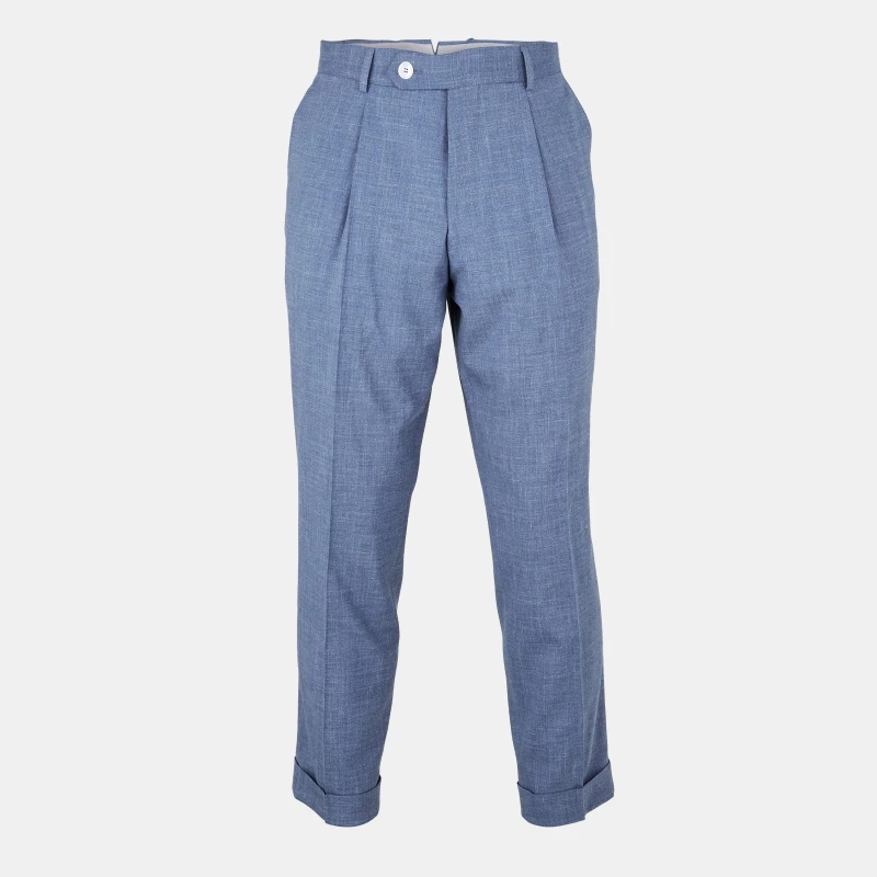 Image of Boss Mens Pleated Trousers Open Blue male 38W R