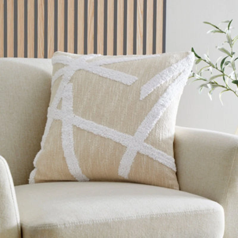 Image of Appletree Otto Geo Filled Cushion 43cm x 43cm Natural