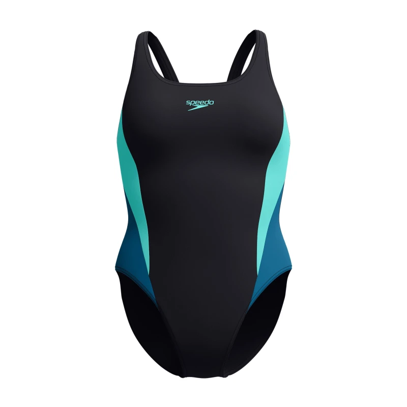 Image of Speedo Womens Color Block One Piece Swimsuit Artic Glass female 10 (S)