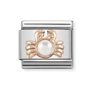 image of Nomination Classic Rose Gold White Pearl Crab Charm