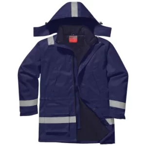 Image of Biz Flame Mens Flame Resistant Antistatic Winter Jacket Navy 2XL