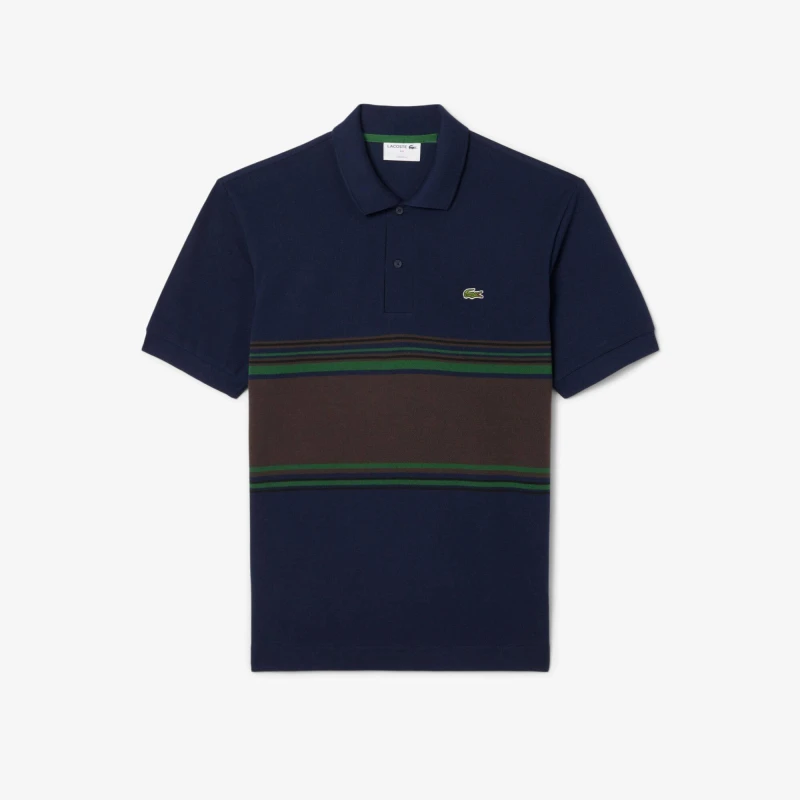 Image of Lacoste Mens Short Sleeve Polo Shirt Navy Blue 166 male L