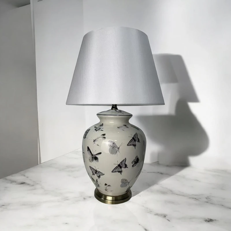 Image of Minster Lamp And Shade - Ceramic - L28 X W28 X H51 Cm