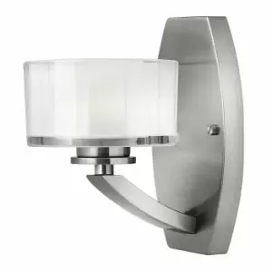 image of Wall Light Faceted 13mm Thick Glass Modern Design Brushed Nickel LED G9 3.5W