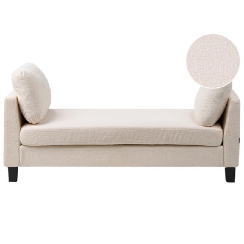 Image of Beliani Chaise Longue Archiane Fabric Off-White