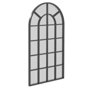Image of HOMCOM 110 x 62cm Arched Decorative Wall Mirror for Bedroom Living Room, Modern Window Bathroom Mirror for Home Decor