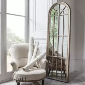 Image of Gallery Direct Curtis Arched Window Pane Mirror - White