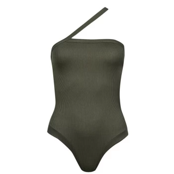 image of Firetrap Ribbed Swimsuit Ladies - Khaki